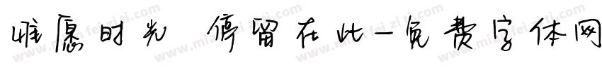 惟愿时光 停留在此字体转换